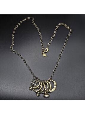 Sweet Romance Bronze Tone Ring Charm Necklace Chain